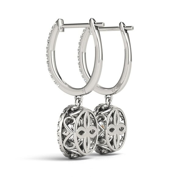 💞  925 Silver Round Plated CZ Drop Earrings for Women, FB16FA1121 - Picture 4 of 5